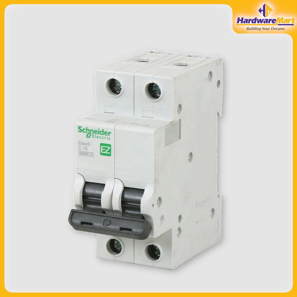 MCB 20A 2 Pole Mini Circuit Breaker Easy 9 Schneider HardwareMart