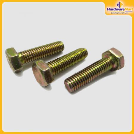 M6 Yellow Zinc Plated Bolts and Nuts - HardwareMart