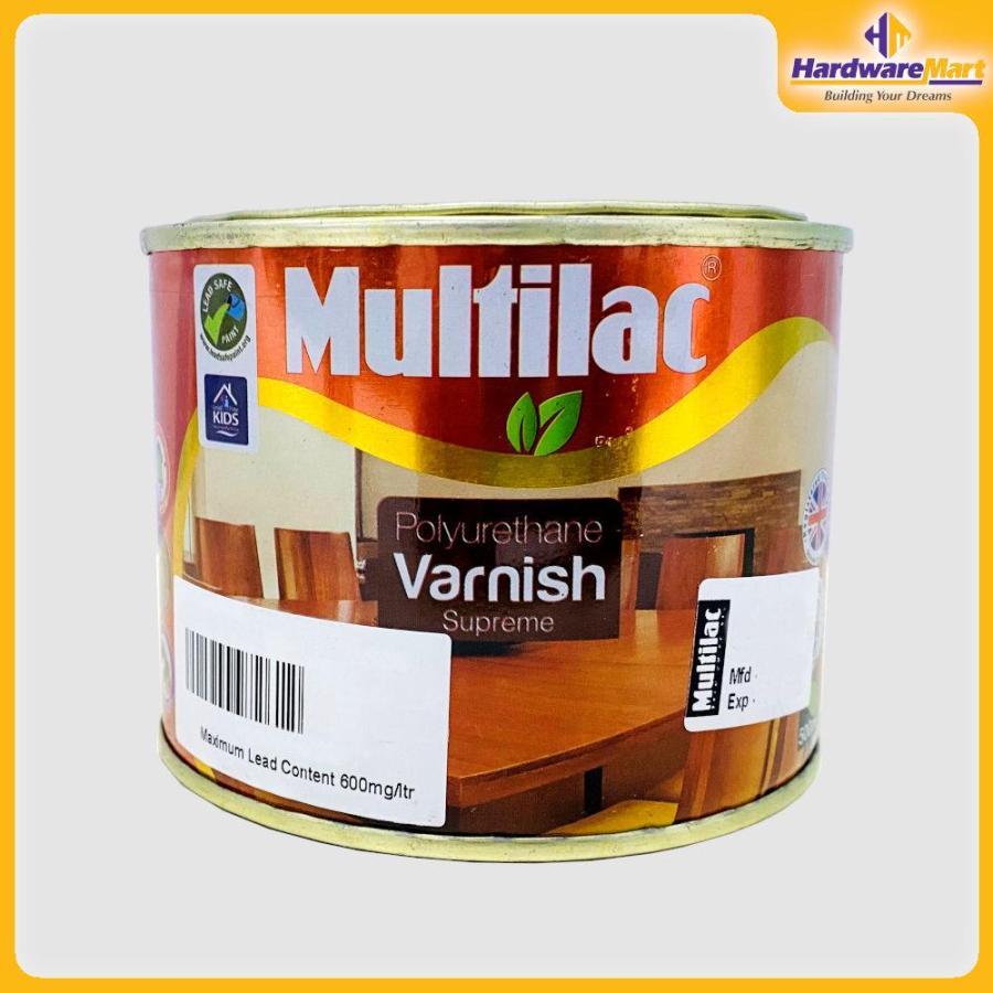 Varnish Mahogany Supreme Polyurethane Varnish (500ml 1Ltr) Multilac HardwareMart